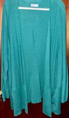 Croft & Barrow Teal Open Front Cardigan Sweater with Pockets Size 3X